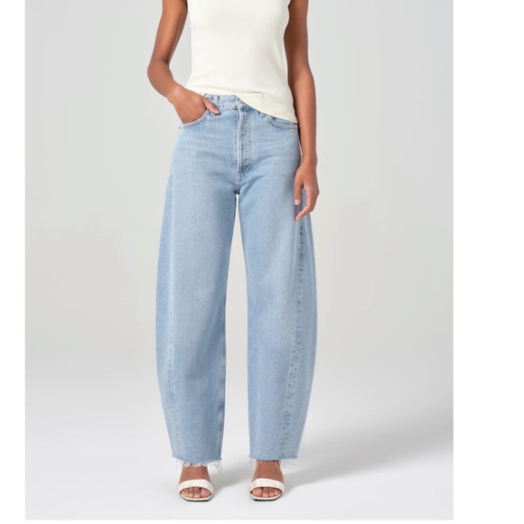 AGOLDE LUNA HIGH RISE PIECED TAPER / COLOR: IN VOID / SIZE: 25 / WORN ONCE - Picture 2 of 6